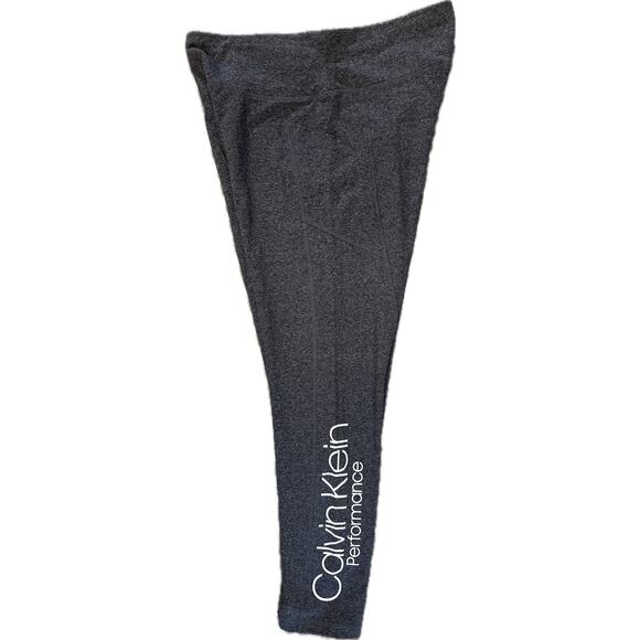 Calvin Klein Performance Gray High Rise Cropped Leggings Size XL Workout Pants - Picture 1 of 8